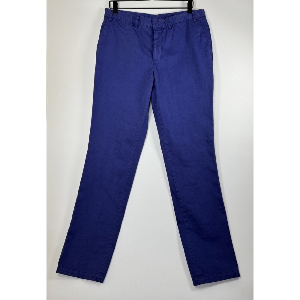 Timo Weiland Womens Pants SIze 44 Washed Navy Blue EU Made Chinos Straight Leg‎